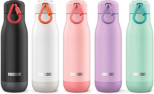 ZOKU Stainless Steel Bottle, 16.9 fl oz (500 ml), Cold and Heat Retention, My Bottle, Coffee Portable (Matte Teal)