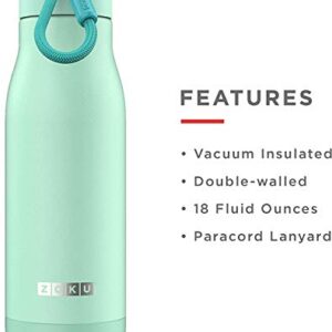 ZOKU Stainless Steel Bottle, 16.9 fl oz (500 ml), Cold and Heat Retention, My Bottle, Coffee Portable (Matte Teal)