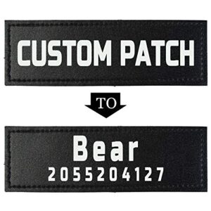 custom patch 2 pieces dog vest patches, personalized removable tactical patches for dog harness service dog in training and dog halter patches with hook and loop