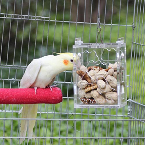 balacoo Bird Parrot Acrylic Foraging Toy Creative Hanging Parakeet Treat Feeder Toy Transparent Cockatiel Food Toys for Parakeet Cockatiel Conure