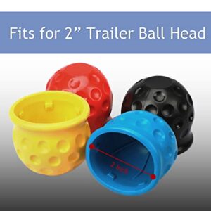 2" Trailer Hitch Ball Cover - Truck Towball Protect Cap Replacement Accessories for RV, Caravan, Boat, Truck, 4PCS
