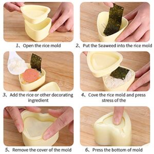 7 Pcs Sushi Maker Tool Set 1 Rice Ball Mold 2 Size Triangle Sushi Mold 3pack Animal Rice Decorating Mold  and 1 Piece Rice Paddle for Home DIY Sushi Making kit