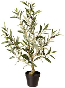 amazon brand - stone & beam artificial olive tree with plastic nursery pot, 2.2 feet (26.5 inches) / small, indoor