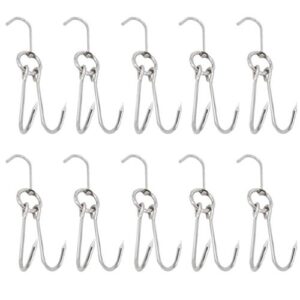 yardwe 10pcs poultry hanging hook stainless steel pork hooks meat hook heavy duty for bacon roast duck bbq grill hanger cooking tools