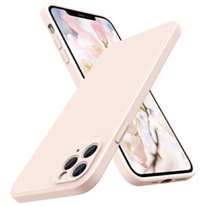surphy square silicone case compatible with iphone 11 pro case 5.8 inches, square edges liquid silicone phone case (individual protection for each lens) for iphone 11 pro (light pink)