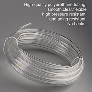 Clscea Aquarium Premium CO2 Proof Tubing PU Rigid Tube Clear 4/6mm 5m (16ft)