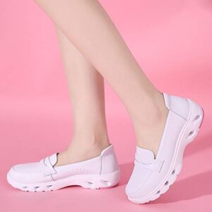 KOFUBOKE Comfortable Women Nurse Shoes Lightweight Non-Slip Work Shoes（White，8.5）