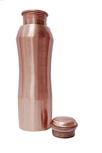 pure copper curve water bottle 34 oz ayurvedic leak proof copper vessel for drinking water bottle for health benefits, sports , yoga christmas gift birthday gift capacity 1 liter