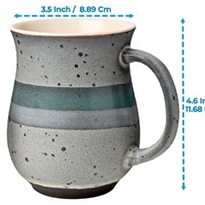 16 oz Ceramic Rustic Mugs - Set of 6 - Multicolor Farmhouse Mugs for Coffee, Tea & More - Dishwasher & Microwave Safe Novelty Mugs Made of Chip-Free Ceramic - Farmhouse Kitchen Décor- Grey