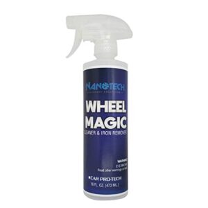 wheel magic - cleaner iron stains, industrial fallout, rust remover spray for car, rv, motorcycle, detailing - color changing formula - fast acting - non acid based (16 oz.)