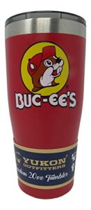 buc-ee's red stainless steel tumbler with bucky the beaver, double wall vacuum insulated, 20 ounces