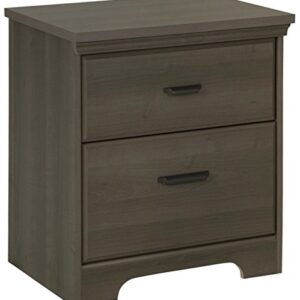 South Shore Versa Collection 5-Drawer Dresser, Gray Maple with Antique Handles & Versa 2-Drawer Nightstand, Gray Maple