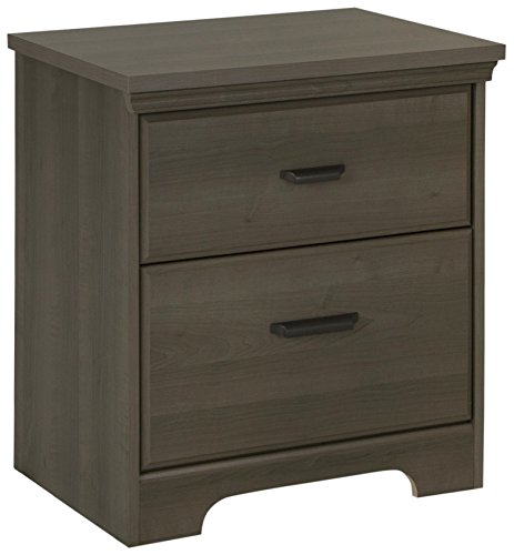 South Shore Versa Collection 5-Drawer Dresser, Gray Maple with Antique Handles & Versa 2-Drawer Nightstand, Gray Maple