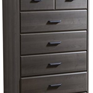 South Shore Versa Collection 5-Drawer Dresser, Gray Maple with Antique Handles & Versa 2-Drawer Nightstand, Gray Maple