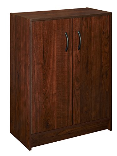 ClosetMaid Pantry Cabinet Cupboard with 2 Doors Adjustable Shelves, Standing, Storage for Kitchen, Laundry or Utility Room, Dark Cherry & , Dark Cherry 1307 Stackable 2-Door Organizer