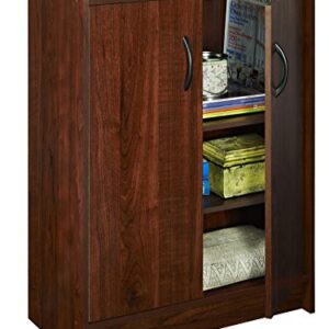 ClosetMaid Pantry Cabinet Cupboard with 2 Doors Adjustable Shelves, Standing, Storage for Kitchen, Laundry or Utility Room, Dark Cherry & , Dark Cherry 1307 Stackable 2-Door Organizer