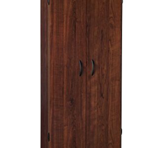 ClosetMaid Pantry Cabinet Cupboard with 2 Doors Adjustable Shelves, Standing, Storage for Kitchen, Laundry or Utility Room, Dark Cherry & , Dark Cherry 1307 Stackable 2-Door Organizer