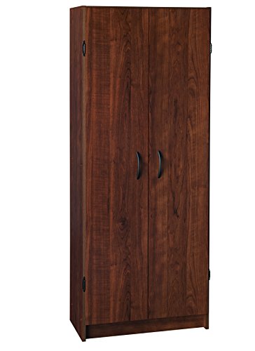 ClosetMaid Pantry Cabinet Cupboard with 2 Doors Adjustable Shelves, Standing, Storage for Kitchen, Laundry or Utility Room, Dark Cherry & , Dark Cherry 1307 Stackable 2-Door Organizer