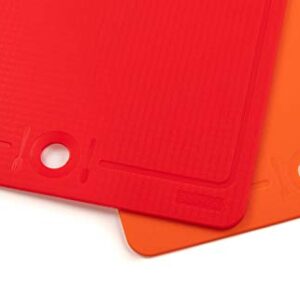 Generic Lagomian Silicone Cutting Board, Non Slip Chopping Board, Dishwasher Safe, Easy Grip Handle, BPA FREE, Flexible Chopping Mat, Red, Large, SCB01-RD-L