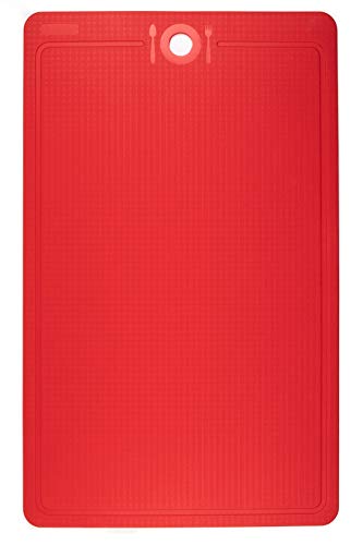Generic Lagomian Silicone Cutting Board, Non Slip Chopping Board, Dishwasher Safe, Easy Grip Handle, BPA FREE, Flexible Chopping Mat, Red, Large, SCB01-RD-L