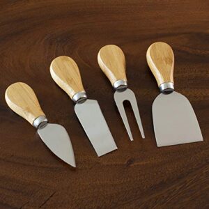 Totally Bamboo 4-Piece Cheese Tool Set, Charcuterie Board Accessories