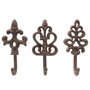 rekven - decorative cast iron spear hooks, wall mounted (rustic brown)
