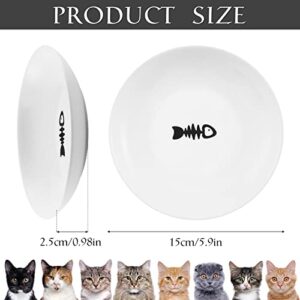 Peppapet Ceramic Cat Food Plates: Cat Wet Food Bowls/Whisker Fatigue Cat Dishes & Shallow Bowls for Kittens and Small Animals