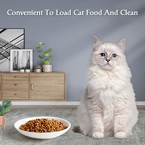 Peppapet Ceramic Cat Food Plates: Cat Wet Food Bowls/Whisker Fatigue Cat Dishes & Shallow Bowls for Kittens and Small Animals