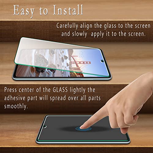 HPTech [2-Pack] Tempered Glass for Samsung Galaxy A52/ A52 5G Screen Protector, Support Fingerprint Reader, Easy to Install, Bubble Free, Case Friendly