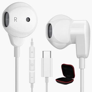 usb c headphones for galaxy a54 a53 a35, acaget usb c earphones with microphone android wired earbuds dac noise canceling headset for samsung s23 s22 s21 plus s20 fe oneplus 11 9 10 pro pixel 7 pro 6a