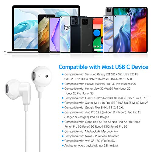 USB C Headphones for Galaxy A54 A53 A35, ACAGET USB C Earphones with Microphone Android Wired Earbuds DAC Noise Canceling Headset for Samsung S23 S22 S21 Plus S20 FE Oneplus 11 9 10 Pro Pixel 7 Pro 6A