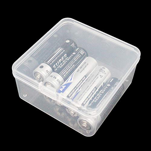 Goodma 17 Pieces Square Empty Mini Clear Plastic Organizer Storage Box Containers with Hinged Lids for Small Items and Other Craft Projects (2.95 x 2.95 x 1.38 inch)