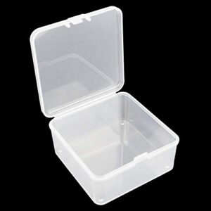 Goodma 17 Pieces Square Empty Mini Clear Plastic Organizer Storage Box Containers with Hinged Lids for Small Items and Other Craft Projects (2.95 x 2.95 x 1.38 inch)