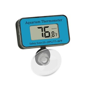 yiephiot aquarium thermometer waterproof lcd digital thermometer with suction cup fish tank thermometer, reptile thermometer