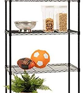 ZOVENCHI 5 Tier Storage Shelves Heavy Duty Shelving 14inchx30inchx60inch Layer Wire Unit with Wheels Metal Shelf Standing Garage Rack,Adjustable NSF Certified (Black)