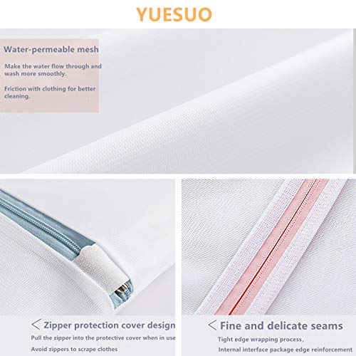 YUESUO Set of 4 Exquisite Mesh Laundry Bag (2 Small, 1 Medium, 1 Large ) for Shirts, Sweaters, Underwear, Bras, Tights, Stockings, Tights Washing Bag, Laundry Underwear Bag, Travel Storage Bag and Travel Laundry Bag（4Set） (color)