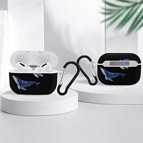 Ocean Blue Whale Airpods Case Cover for Apple AirPods Pro Cute Airpod Case for Boys Girls Silicone Protective Skin Airpods Accessories with Keychain