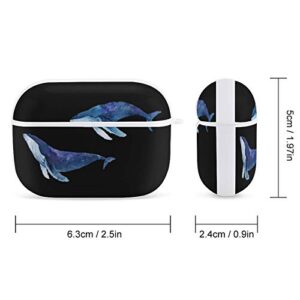 Ocean Blue Whale Airpods Case Cover for Apple AirPods Pro Cute Airpod Case for Boys Girls Silicone Protective Skin Airpods Accessories with Keychain