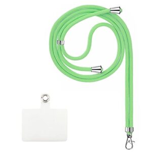 universal cell phone lanyard, adjustable nylon neck strap with connector, crossbody phone lanyard compatible with full coverage phone case (green)