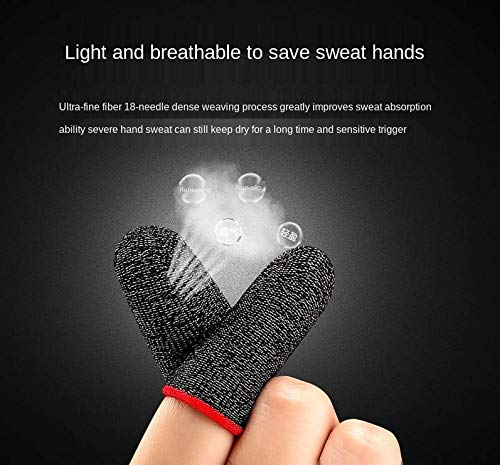 Mobile game finger cot 0.3mm silver fiber anti-sweat smooth touch screen finger protector suitable for PUBG/knife cut/rules of survival compatible with mobile phones and tablets thumb socks for gaming