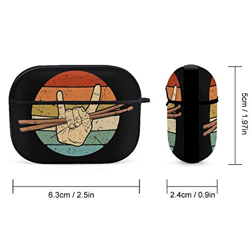 Drummers Drumsticks Hand Awesome Design Airpods Case Cover for Apple AirPods Pro Cute Airpod Case for Boys Girls Silicone Protective Skin Airpods Accessories with Keychain