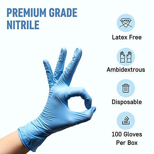 Powder Free Disposable Nitrile Gloves Large -1000 Pack Case, Blue -Medical Exam Gloves - Bulk Gloves Supply