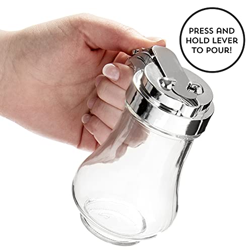 1 Syrup Dispenser 6.75oz (200mL)|Glass Bottle No-Drip Pourers for Maple Syrup, Honey|Pancake Syrup Dispenser by Back of House