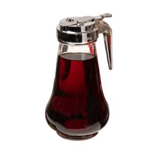 1 syrup dispenser 14oz (420ml)|glass bottle no-drip pourers for maple syrup, honey|pancake syrup dispenser by back of house
