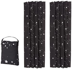 amazon basics portable window blackout curtain shade with suction cups for travel - 50" x 78", glow in the dark stars - 2-pack