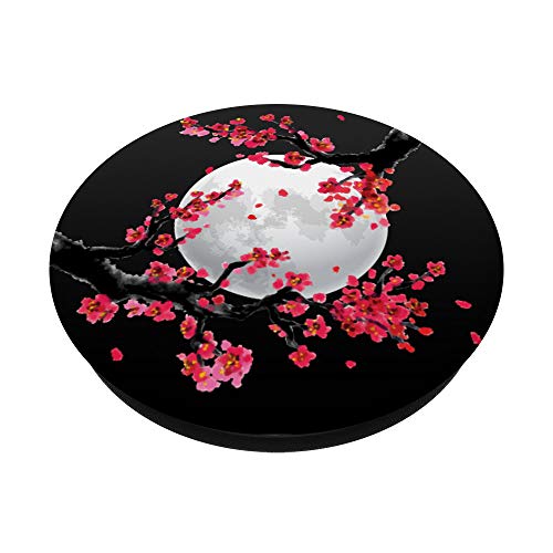 Moonlight Japanese Floral Sakura Night Moon Cherry Blossom PopSockets PopGrip: Swappable Grip for Phones & Tablets