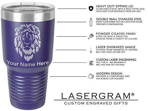LaserGram 30oz Vacuum Insulated Tumbler Mug, Truck Cab, Personalized Engraving Included (Dark Purple)