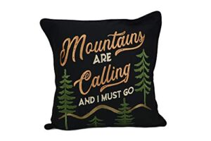 donna sharp throw pillow - painted deer lodge decorative throw pillow with the mountains are calling and i must go design - square
