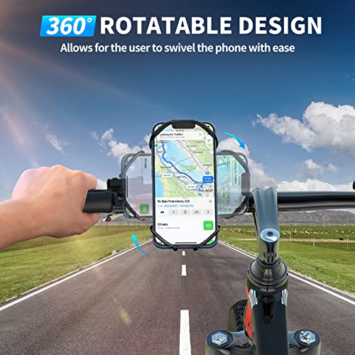 VUP Bike Phone Mount Detachable, Universal Bicycle Phone Holder with 360° Rotatable Silicone Mount for iPhone 14/13/Pro Max/Pro/mini/12/11/Xs/Max/Xr/X/7/8/Plus and 4.0''~6.7'' Cellphones