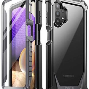 Poetic Guardian Series Case Designed for Samsung Galaxy A32 5G, Full-Body Hybrid Shockproof Bumper Clear Protective Cover Case, Built-in Screen Protector, Black/Clear